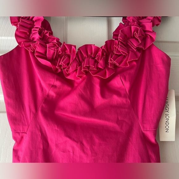 Maggy London Hot Pink‎ Ruffle Mini Dress - Picture 6 of 10